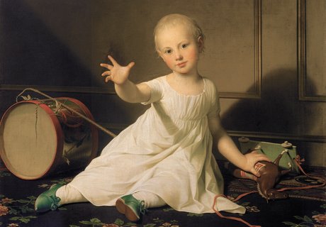 Maleriet „Hertug Friedrich Emil August von Schleswig-Holstein-Sonderborg-Augustenburg, gen. Prinz von Noer“ af Jens Juel viser en lille dreng. Han er klædt i en hvid kappe og rækker hånden ud mod betragteren. Ved siden af ham ligger legetøj (en tromme og en træhest).