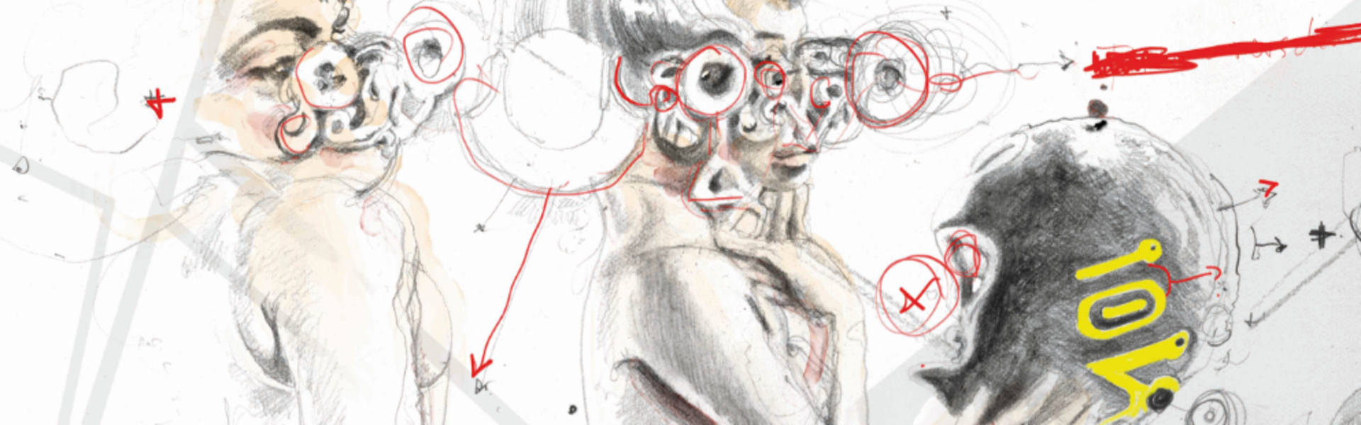 Zwei Personen tragen außergewöhnliche Brillen, die futuristisch anmuten.