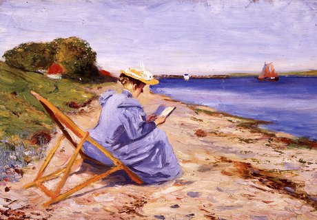 Toni Eckener am Strand bei Rinkenis, Alex Eckener, um 1890