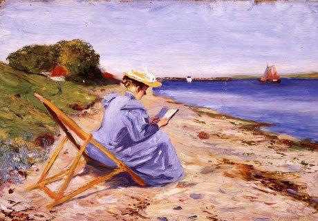 Toni Eckener am Strand bei Rinkenis, Alex Eckener, um 1890
