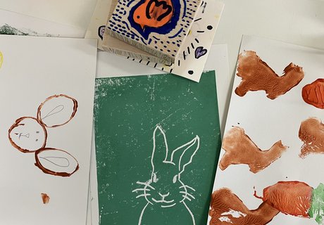 Es werden Karten für Ostern gedruckt.