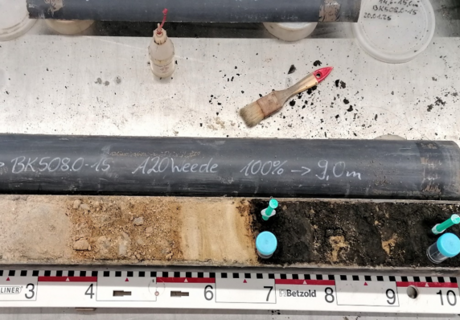 Bohrkern des Projektes A20 Weede 