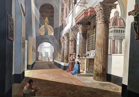 H.D. Martens_das Innere von S. Lorenzo Furore delle mute in Rom_1832