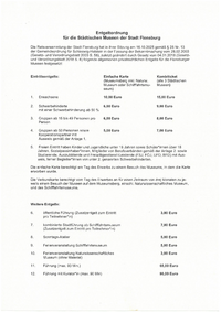 Die aktuelle Entgeldordnung der Städtischen Museen Flensburg